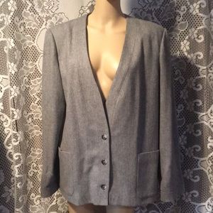 Liz Claiborne Gray Blazer Wool Blend Women’s 18